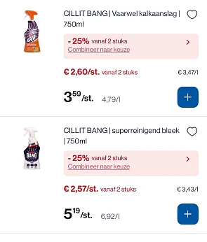 Cillit bang spray -25% extra bij Collect en go
