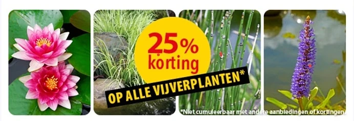 25% korting op alle vijverplanten