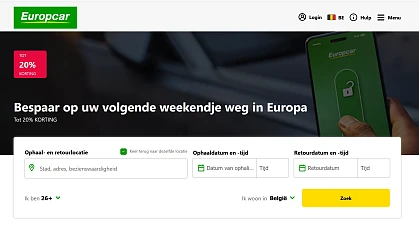 Kortingscode voor €15 korting bij Europcar