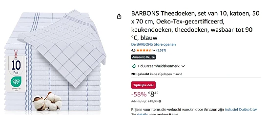 10 keukenhanddoeken voor slechts 8.46€