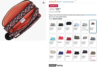 Kipling schoudertassen -63%