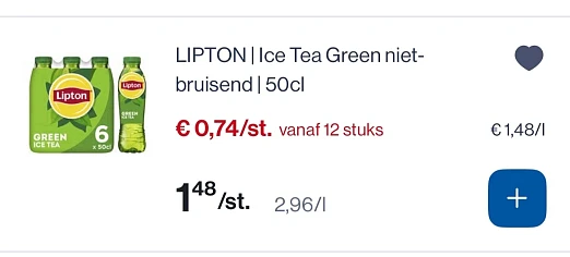 Lipton Ice tea bruisend en niet bruisend 50 cl -50%