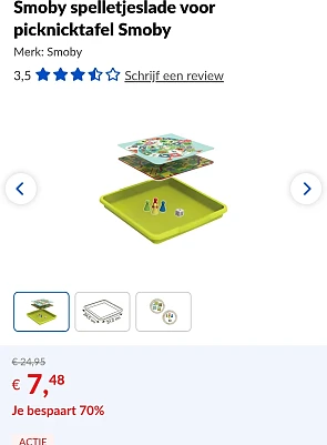Smoby spelletjeslade voor picknicktafel -70% bij Dreamland