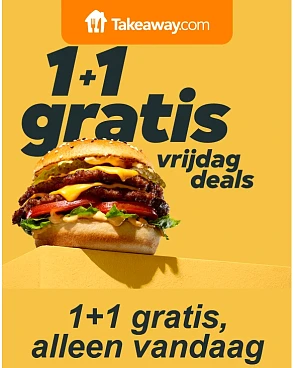 1+1 gratis bij Takeaway vandaag!