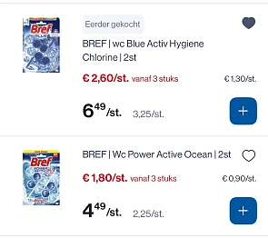 Bref toiletblokjes 2 stuks -60% bij Collect en go