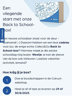gratis back to school box bij collect en go op 29 en 30/8