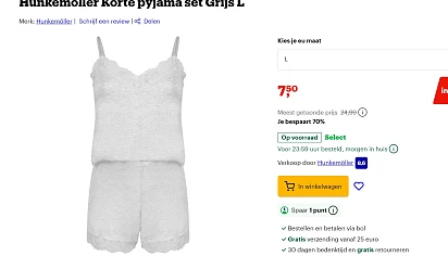 Hunkemöller Korte pyjama set