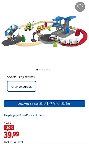 Houten spoorweg treinstation of dinopark Playtive -20% op lidl.be