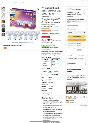 Amazon: gu10 led spots philips