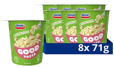 8 potjes Unox Carbonara Good Pasta voor 6,68 euro