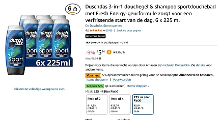 douchegel 6 x 225 ml