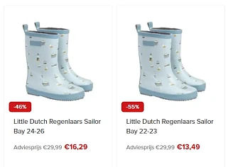 Tot -55% op regenlaarsjes van Little Dutch ⛵