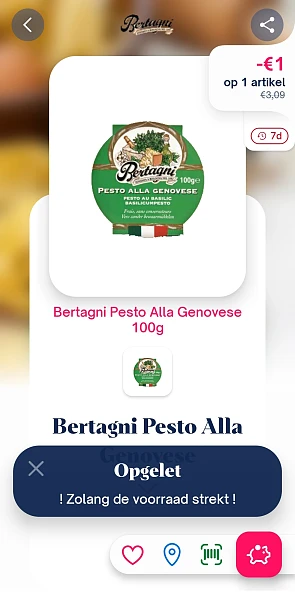 -€1 bertagni pesto alla genovese 100g