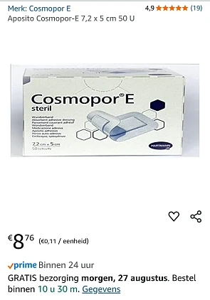 Hartmann Cosmopor E Steriel Verband aan hoge korting gekocht