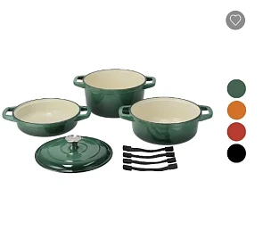Gietijzeren pannenset 4-delig voor €52