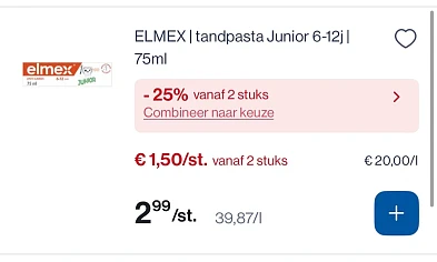 Elmex tandpasta voor kinderen goedkoper met 25% korting bovenop