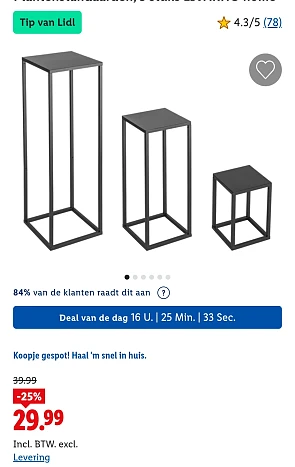 Plantenstandaarden 3 stuks -25% op lidl.be