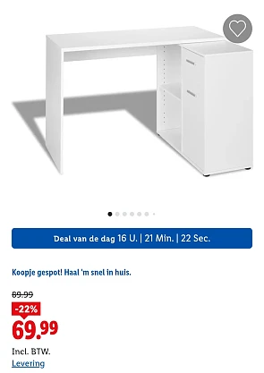Bureau met kastelement -22% op lidl.be