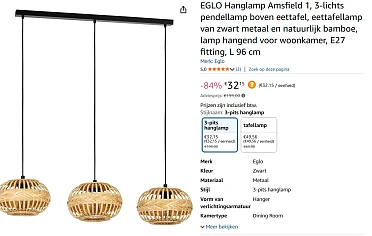 hanglamp bij amazon