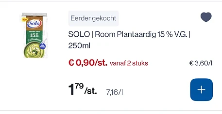 Solo plantaardige room gratis met wowi coupon
