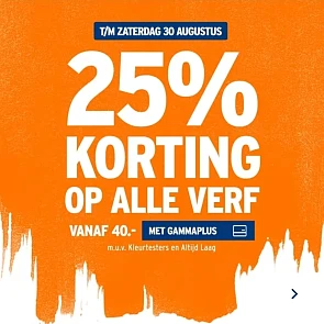 25% korting op alle verf bij GAMMA