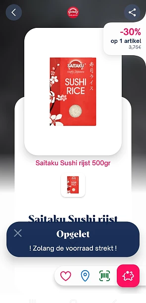 -30% saitaku sushi rijst 500gr