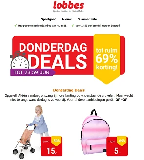 Donderdagdeal bij Lobbes: tot -69% op een selectie speelgoed