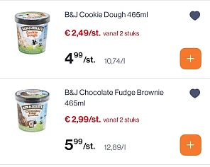 Ben&jerry’s ijs -50% bij Colruyt tem 2 september
