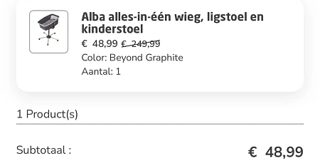 Maxi-cosi alles-in-één wieg prijsfout?