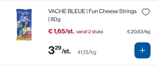 VACHE BLEUE fun cheese strings 80 gram -50%