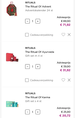Rituals inslaan met korting