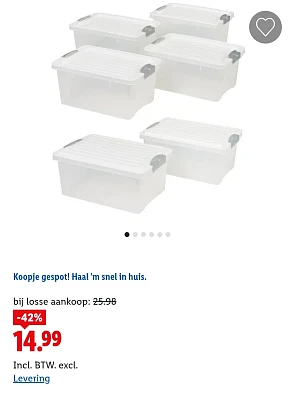 Set met 6 opbergboxen -42% op lidl.be