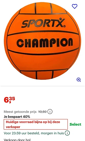 SportX Voetbal PVC Champion 210gr -40% op bol.com