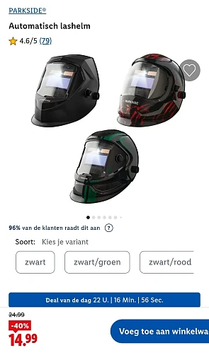 Dagdeal Lidl: PARKSIDE® Automatisch lashelm -40%
