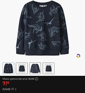 Name it trui aan 7,81€ en 8,12€