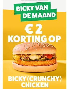 2€ korting op de Bicky (Crunchy) Chicken 😋