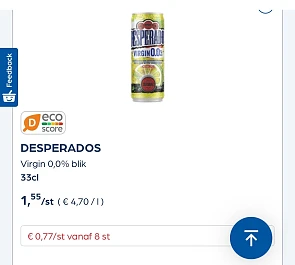 Desperados virgin 0,0% blik 33 cl -50%
