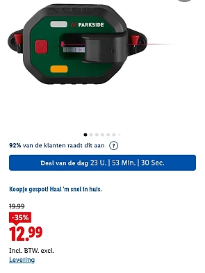 Dagdeal Lidl: Parkside laserwaterpas -35%