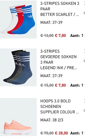 20% extra korting bij Adidas😎