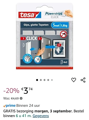 Tesa Powerstrips CLICK goedkoop bij Amazon
