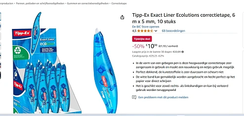 Tipp-Ex met 50% korting