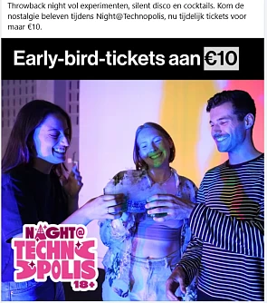 Throwback night bij Technopolis 🧑🏻‍🔬 aan halve prijs