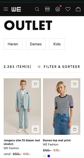 Outlet mode WE tot -70%