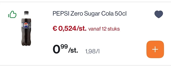 Pepsi flesjes zero sugar 50 cl -50%