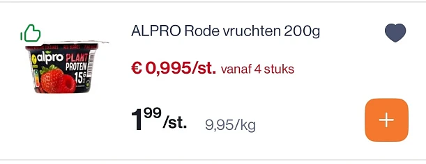 Alpro rode vruchten 200 gram -50%