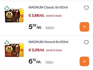 Verschillende soorten magnum -50%