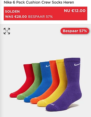 Nike 6 pack sokken -57% maat 46-50