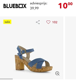 Bluebox denim blauw sandalen met hak -75%