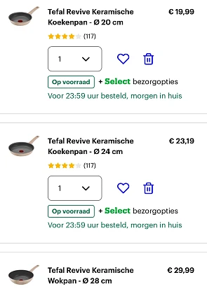 Tefal Revive Keramische pannen koopje