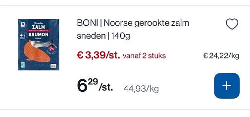 Boni Noorse Gerookte zalm sneden 140 gram goedkoper